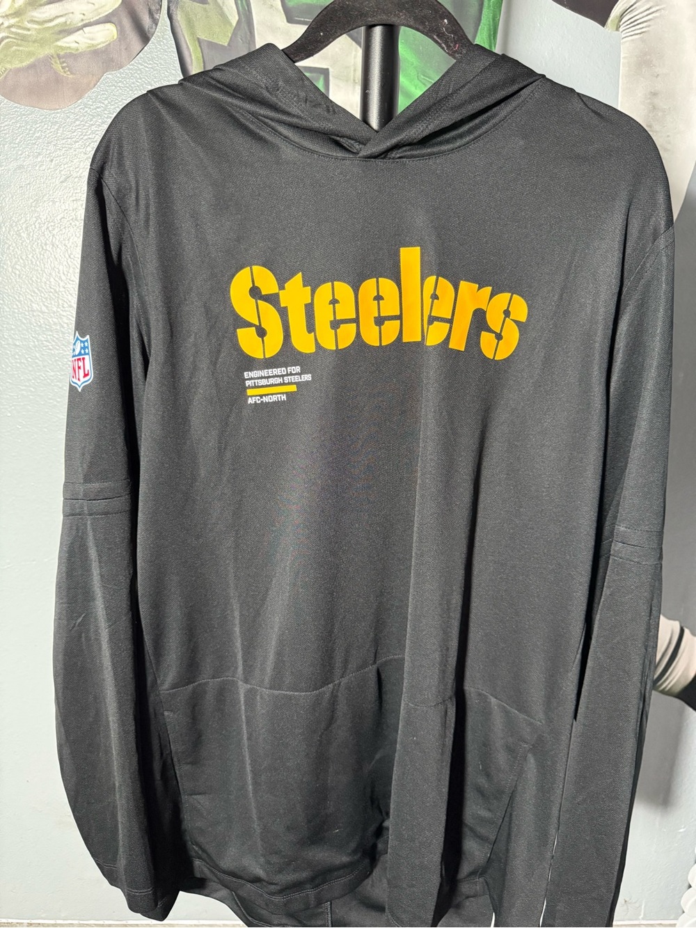 NFL Pittsburgh Steelers Black and Yellow Crewneck Hoodie